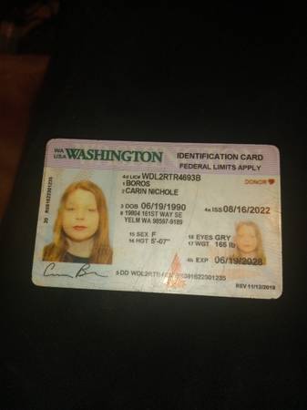 Lost ID in Thurston County