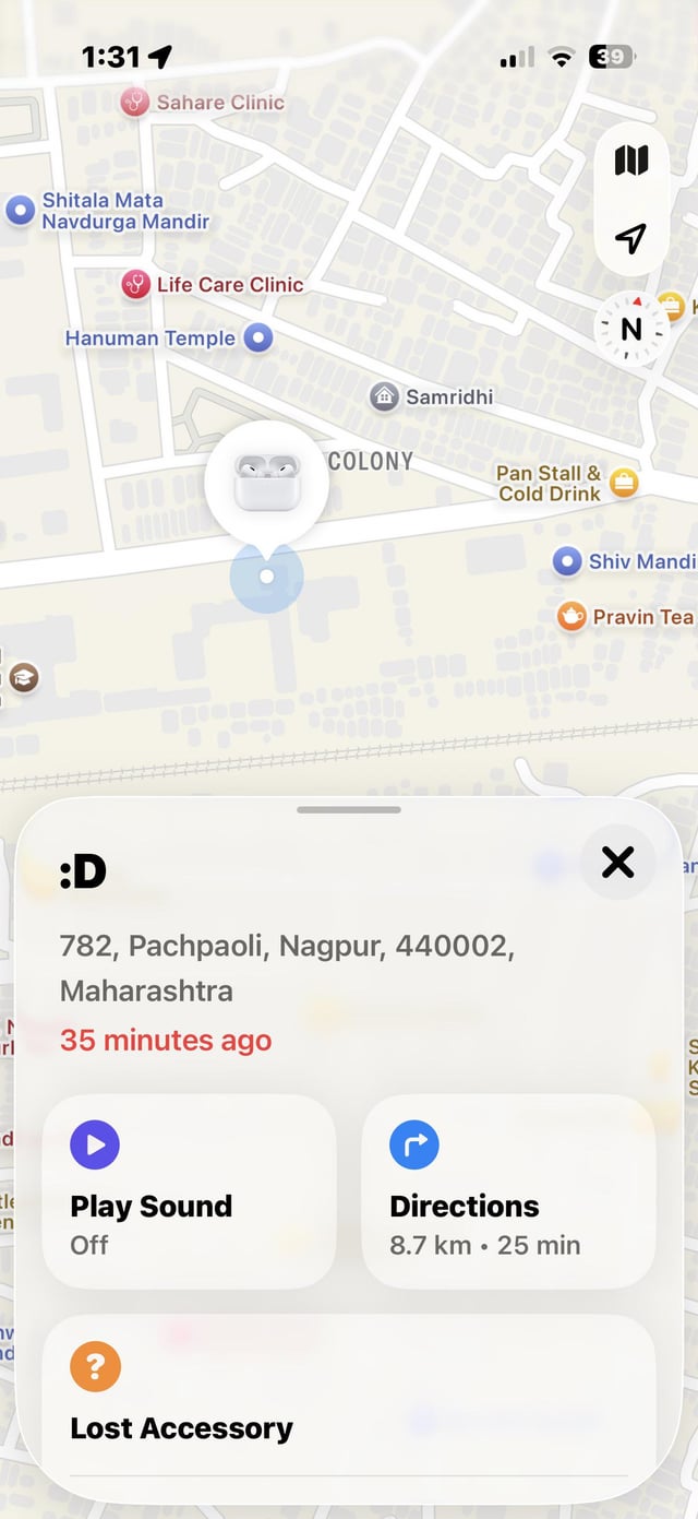 Lost Airpods in Nagpur