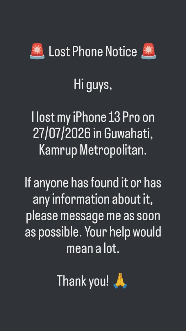 Lost Phone in Guwahati