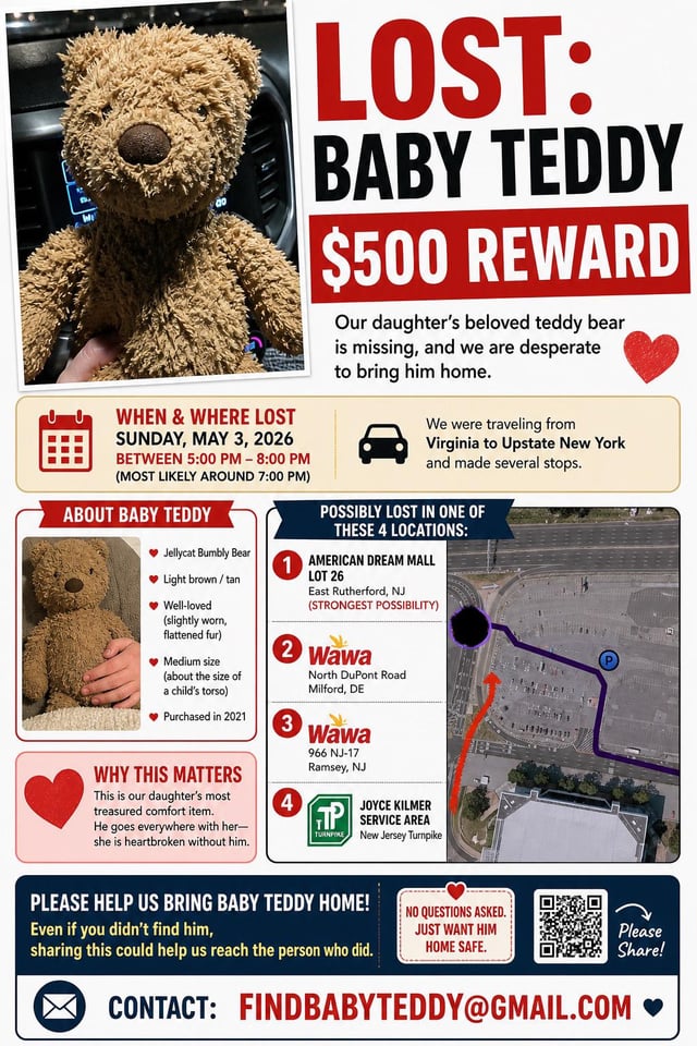 Lost Toy in NJ/DE/MD