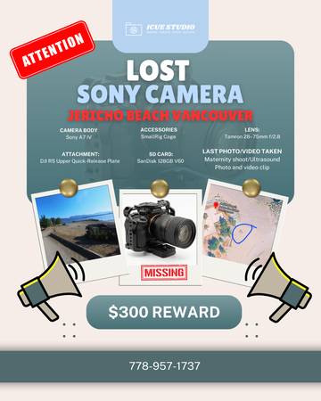 Lost Camera in Jericho Beach