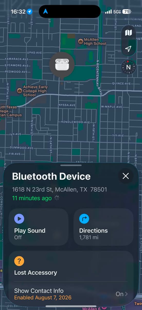 Lost Airpods in Edinburg