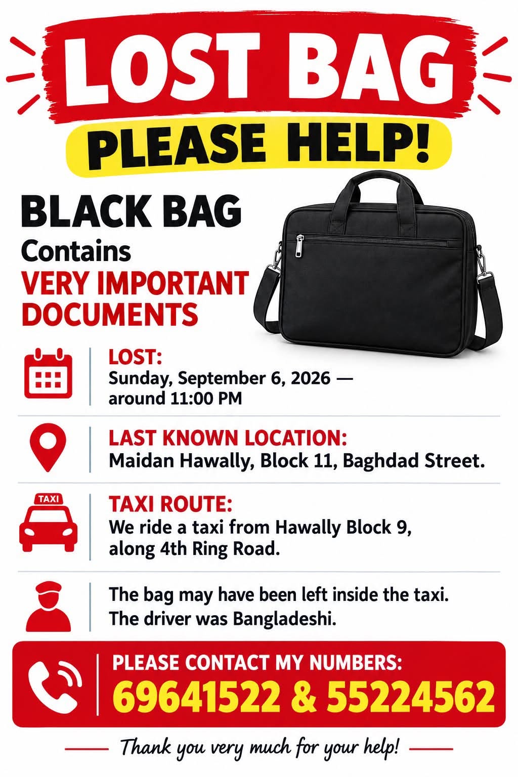Lost Bag in Hawally