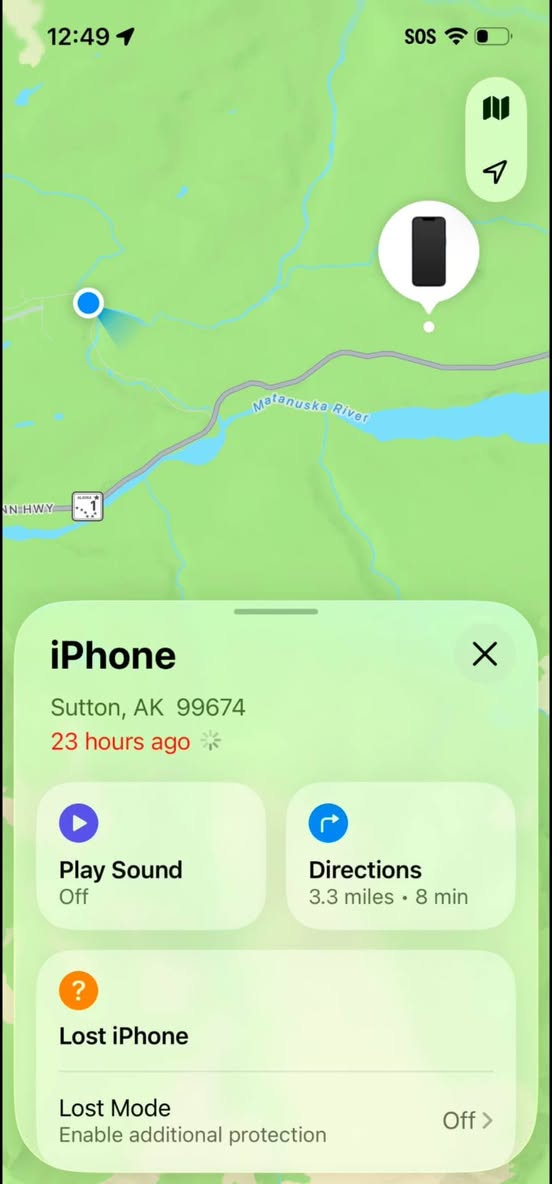 Lost Phone in Chickaloon