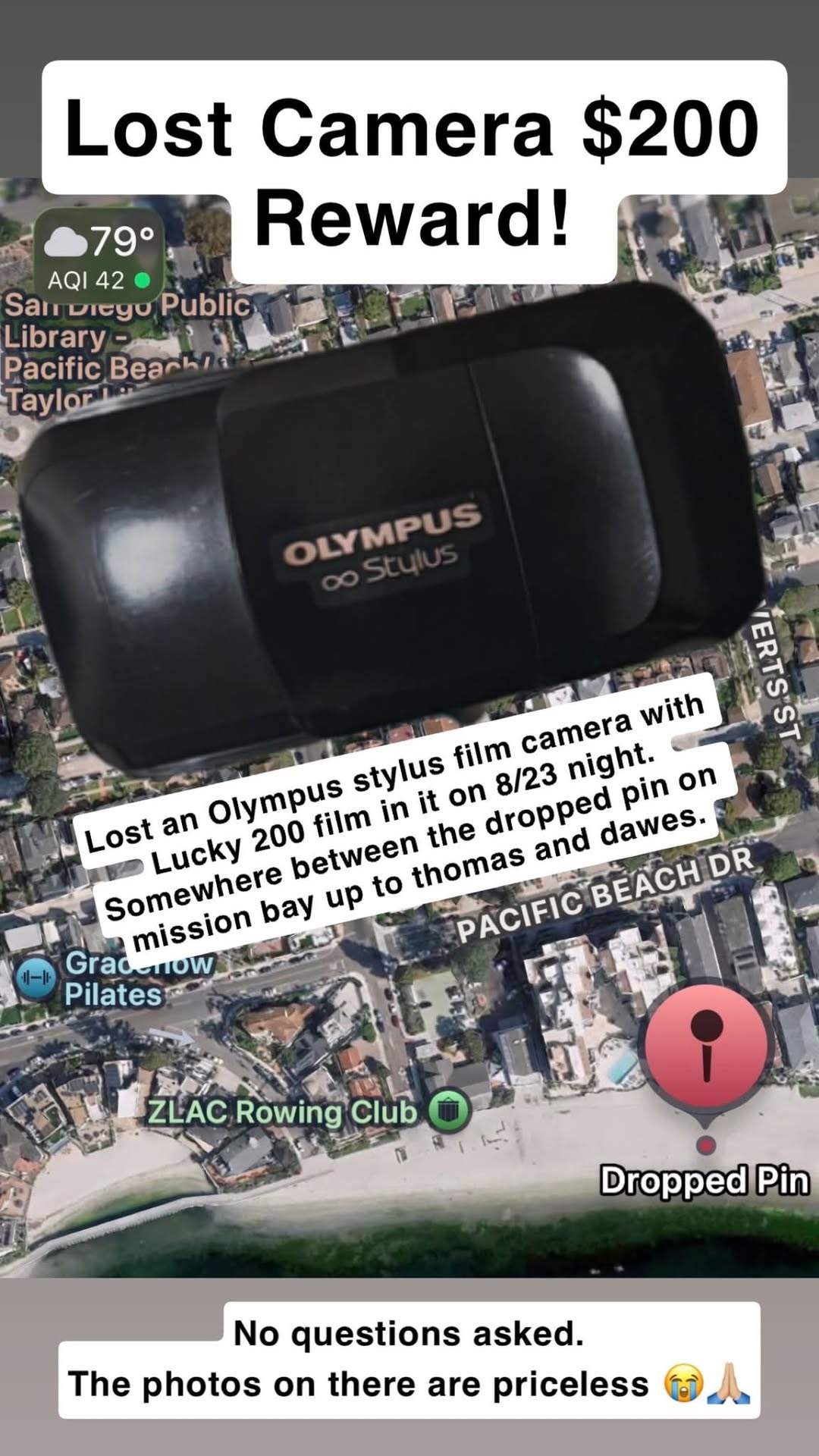 Lost Camera in San Diego