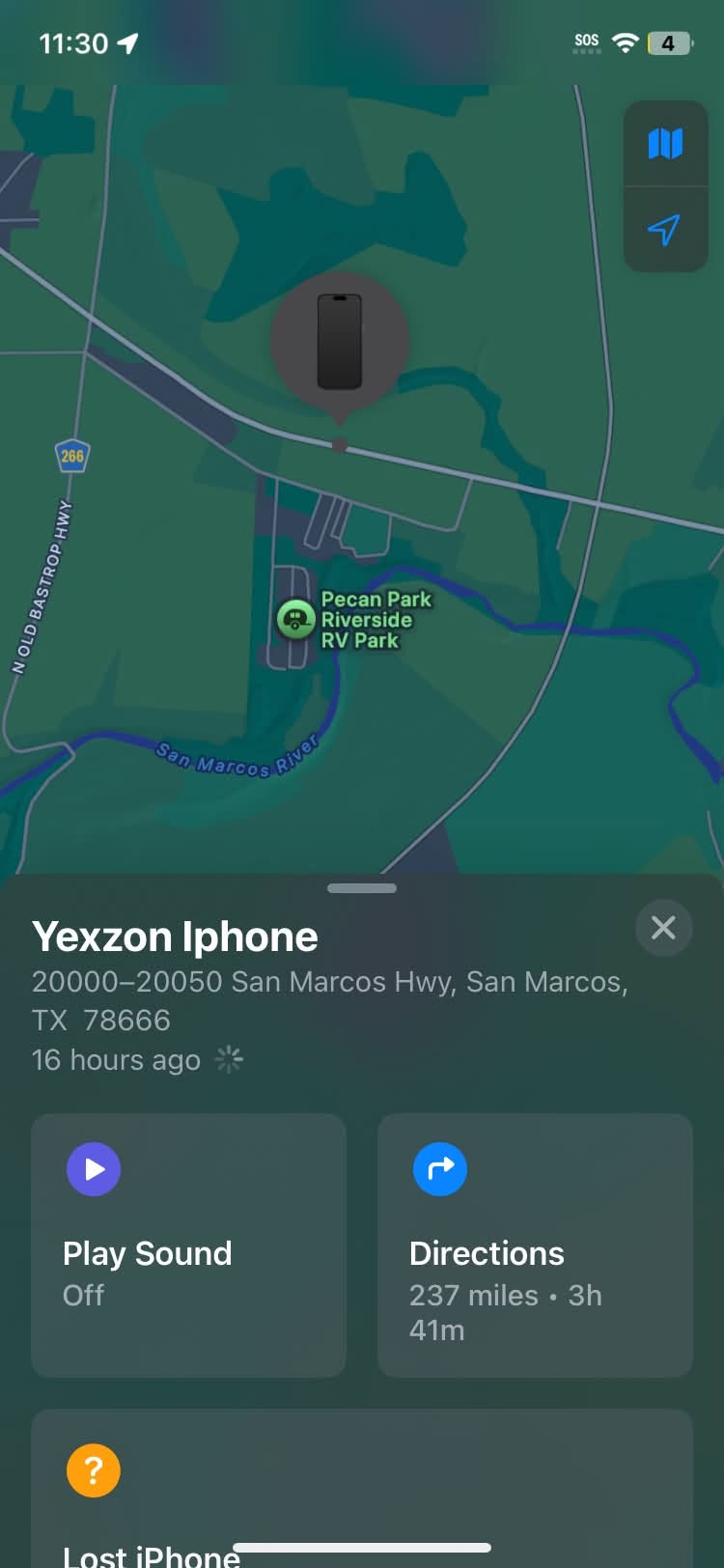 Lost Phone in San Marcos