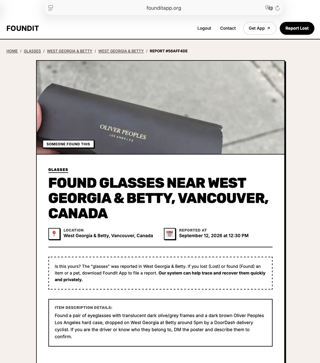 Found glasses