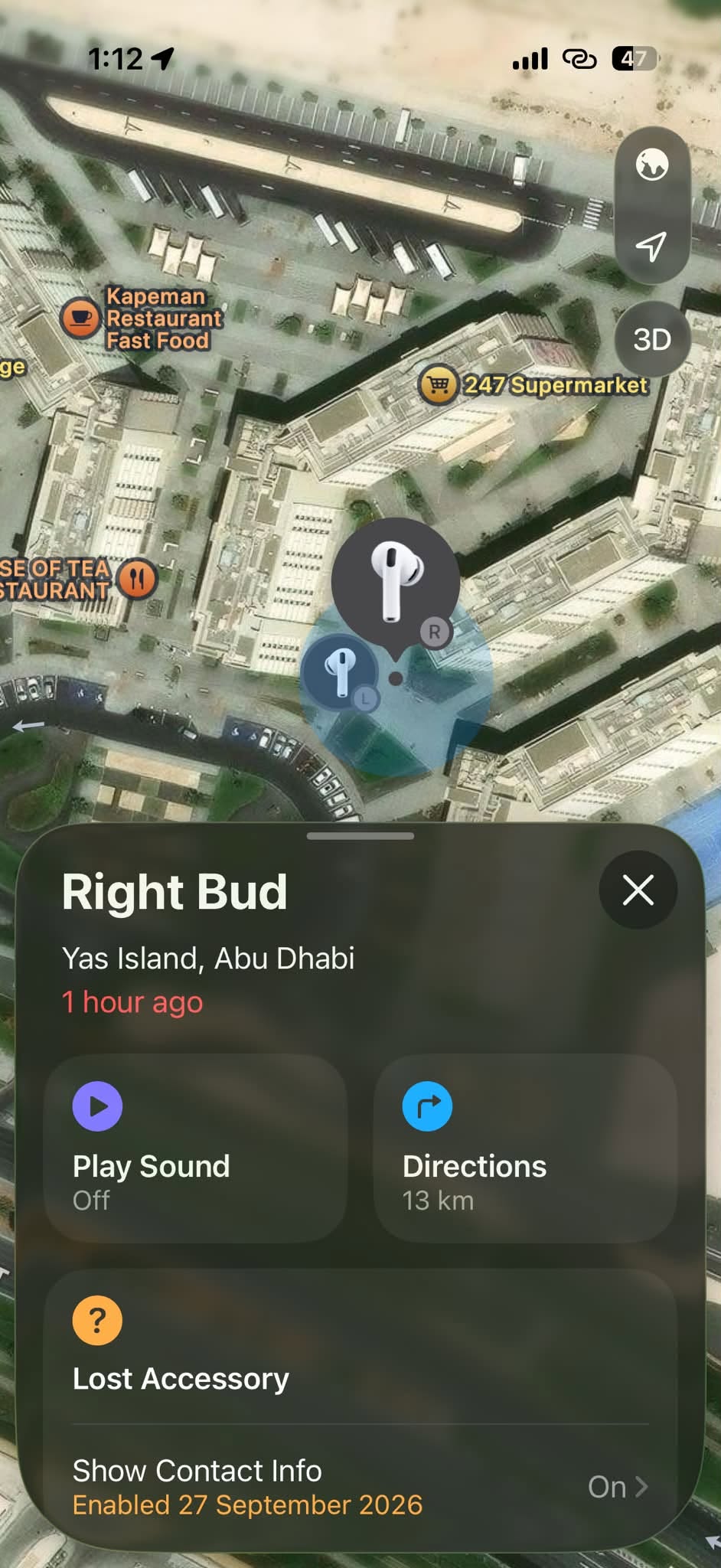 Lost airpods