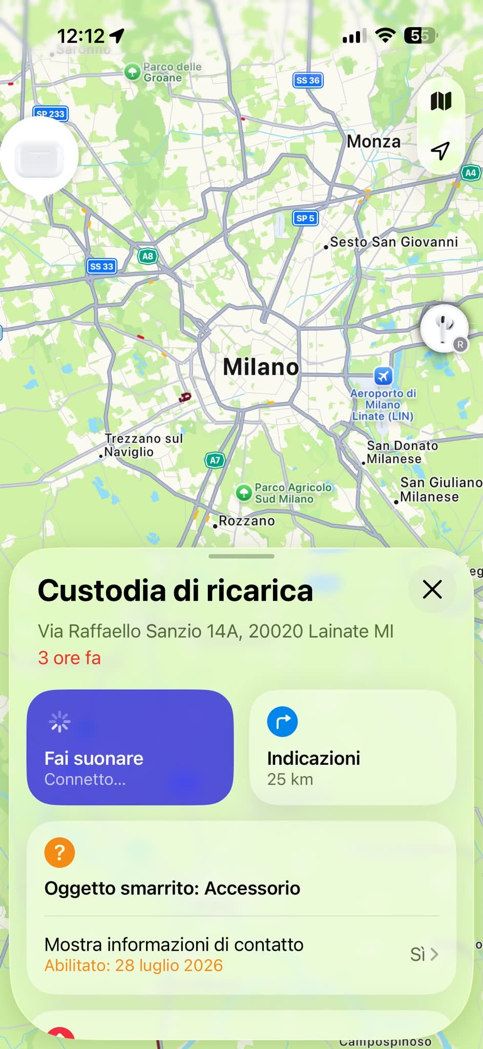 Lost Airpods in Lainate