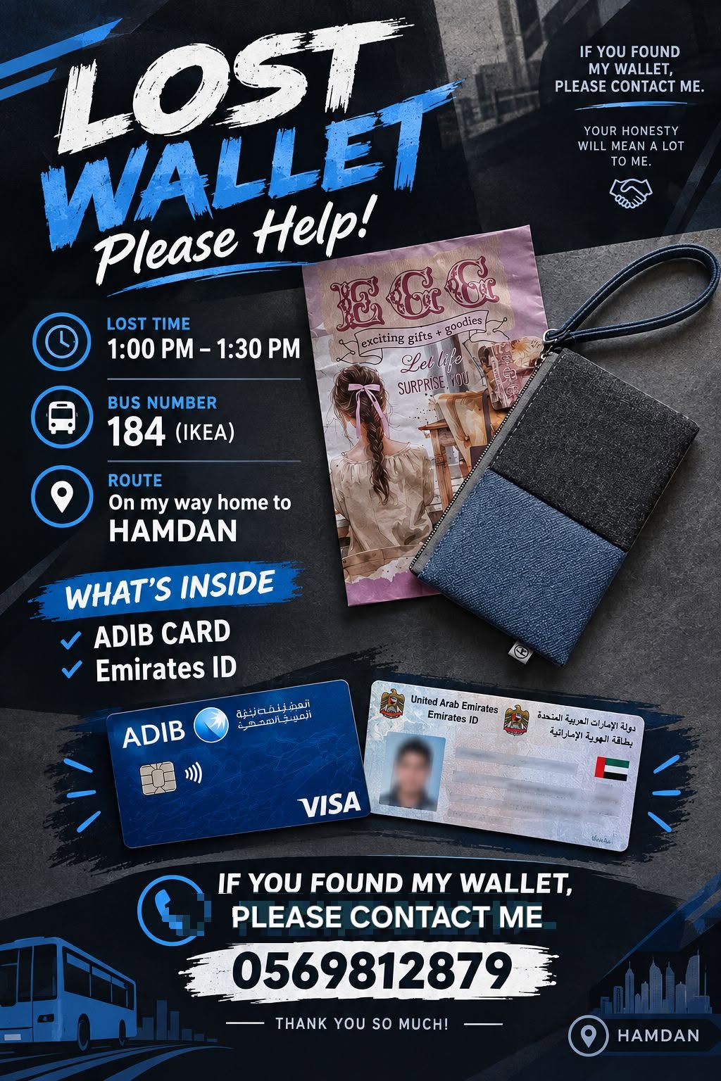 Lost Wallet in Abu Dhabi
