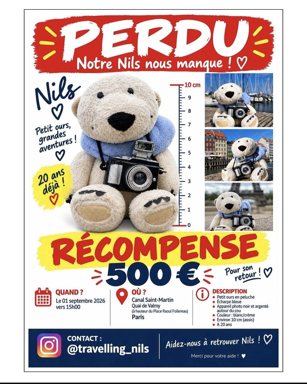 Lost Teddy Bear in Paris