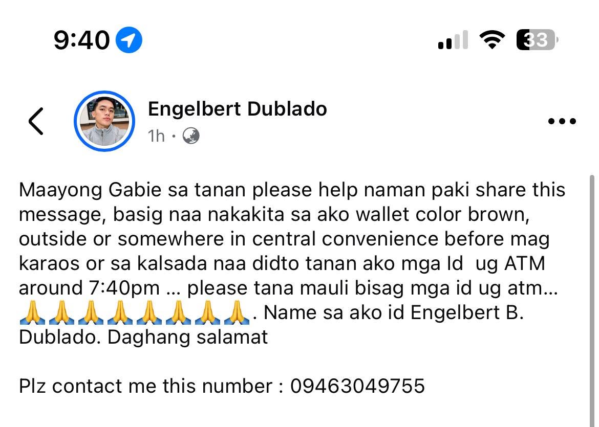 Lost wallet