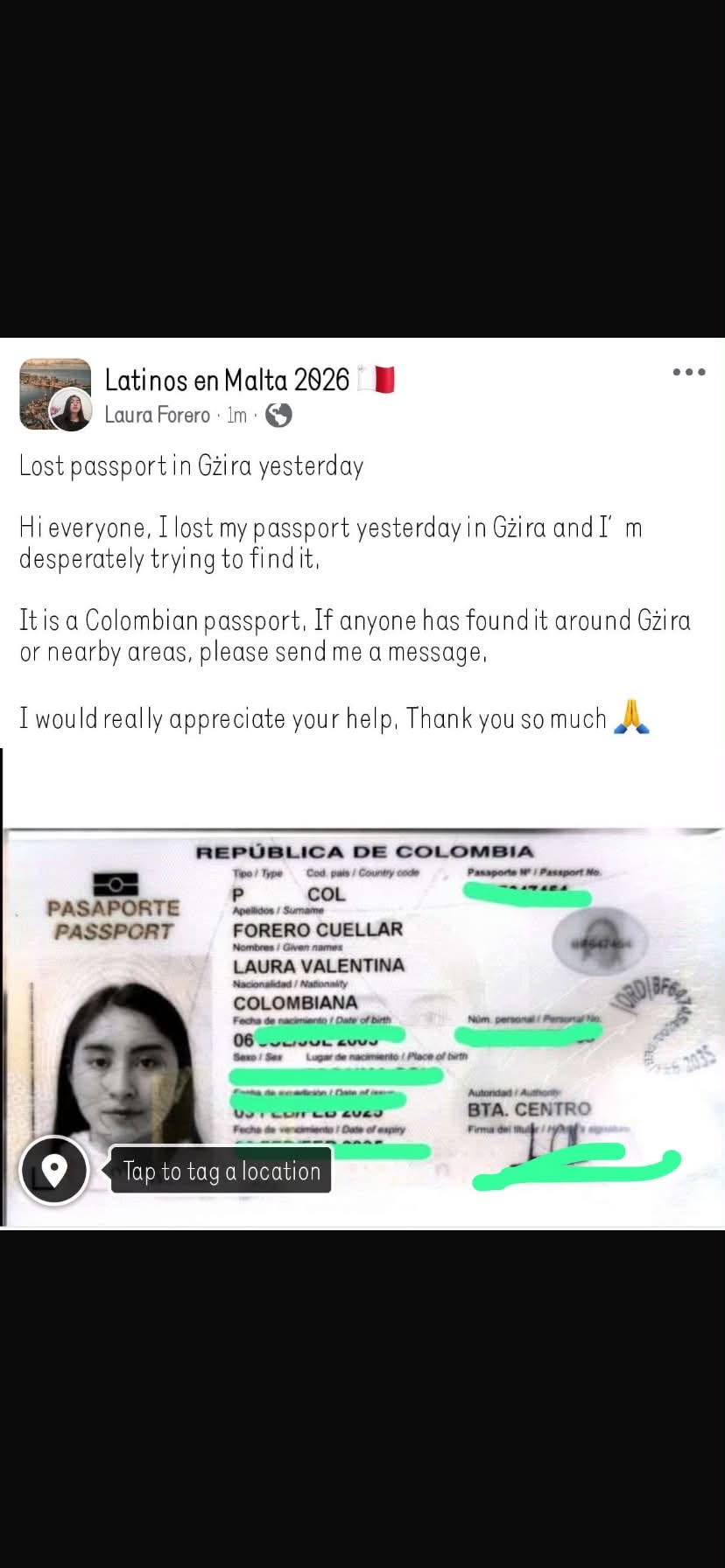 Lost Passport in GżIra