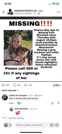 Lost Person in Wrexham