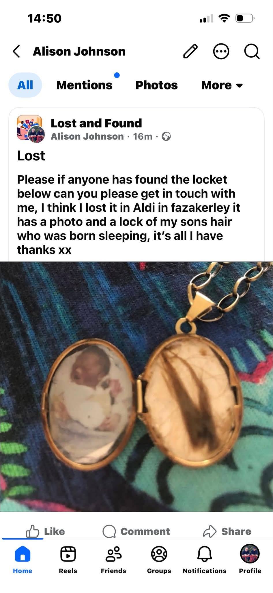 Lost Necklace in Liverpool
