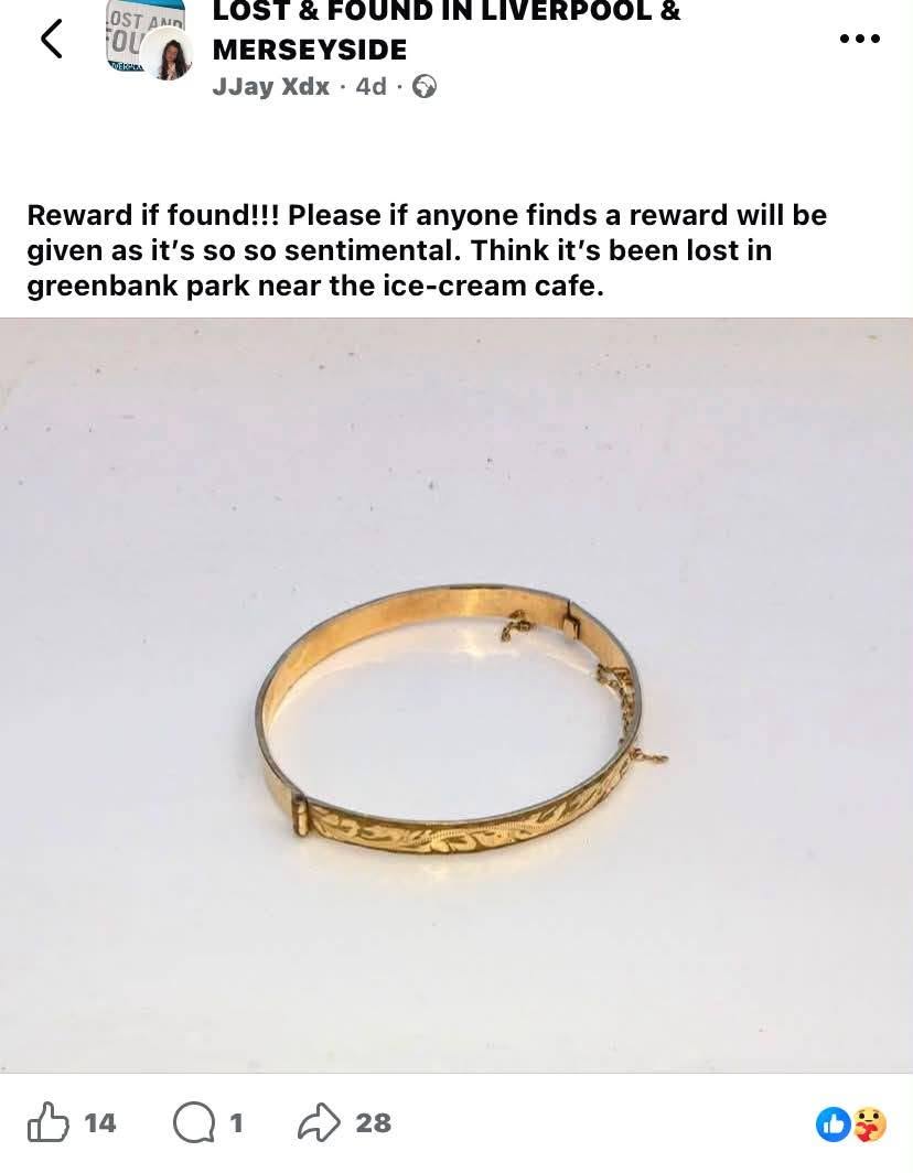 Lost Bracelet in Liverpool