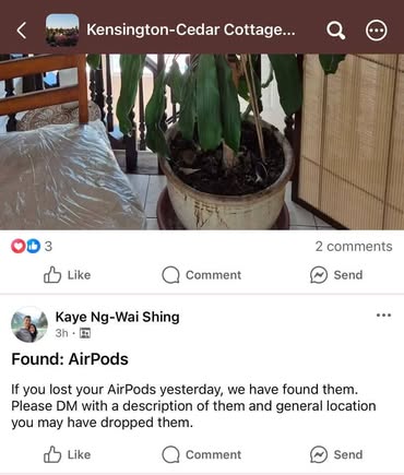 Lost airpods