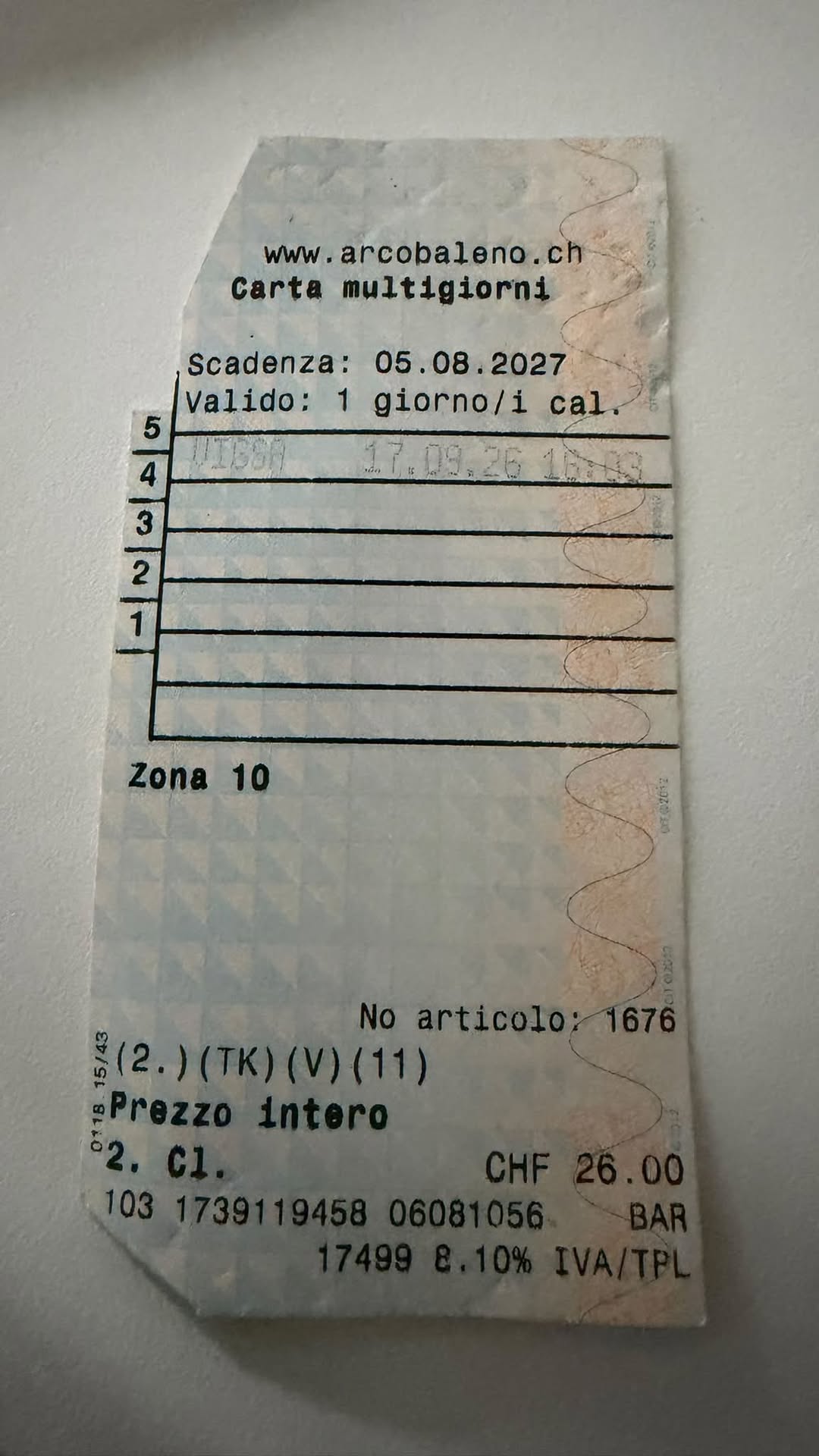 Found Ticket in Lugano