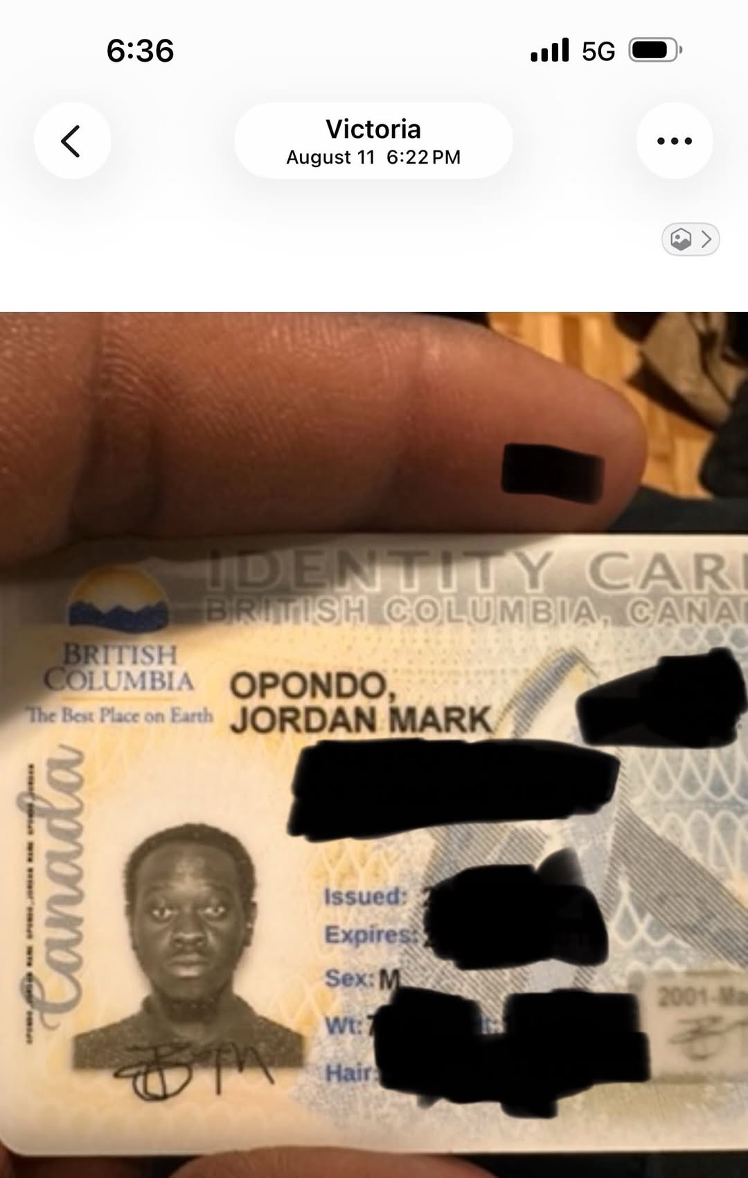 Lost ID in Vancouver