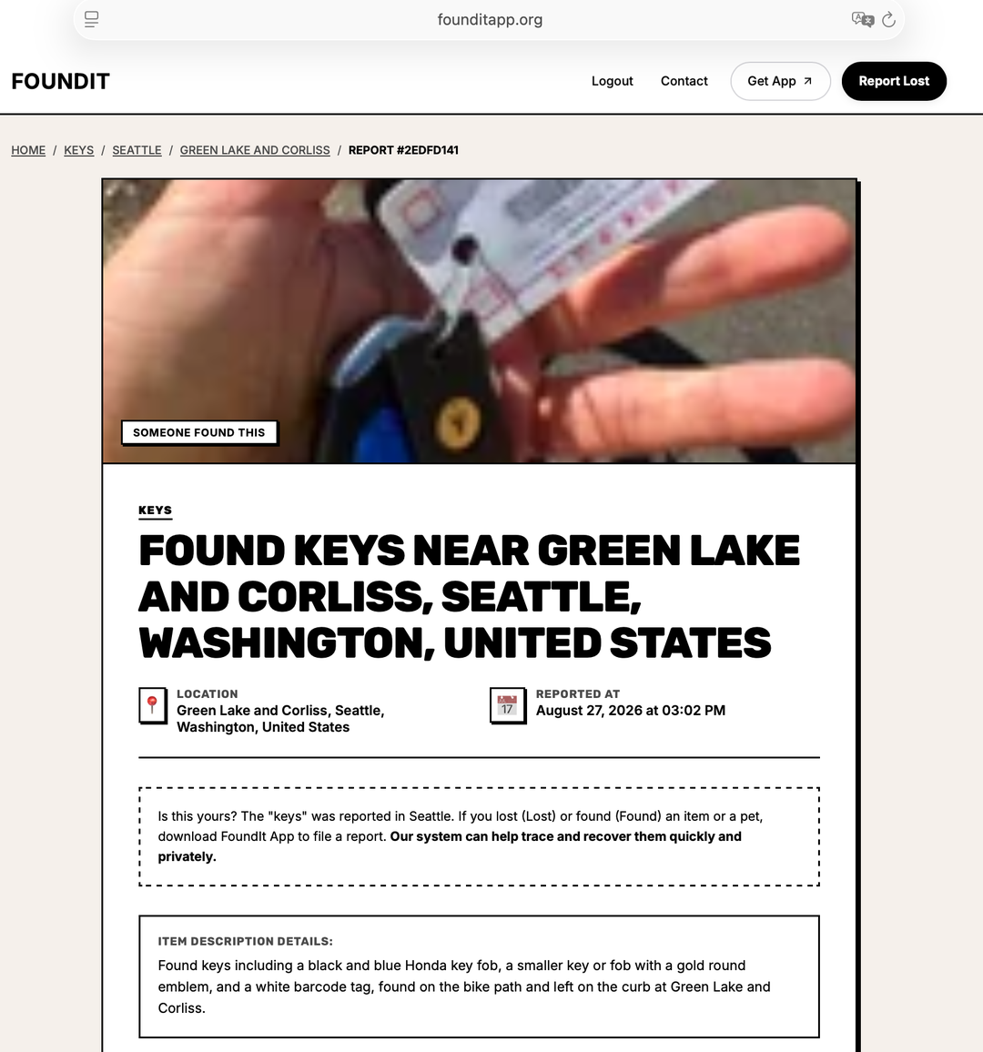 Found keys
