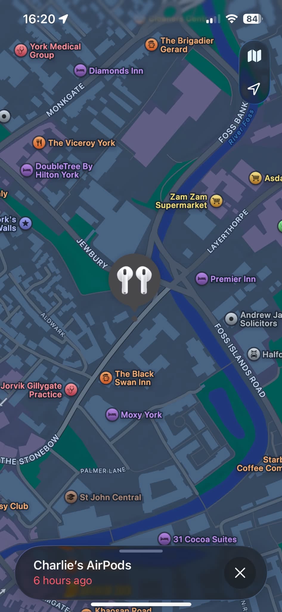Lost Airpods in York