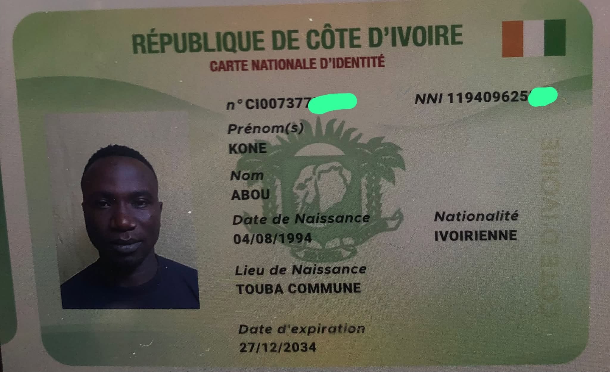 Lost ID in Ivory Coast