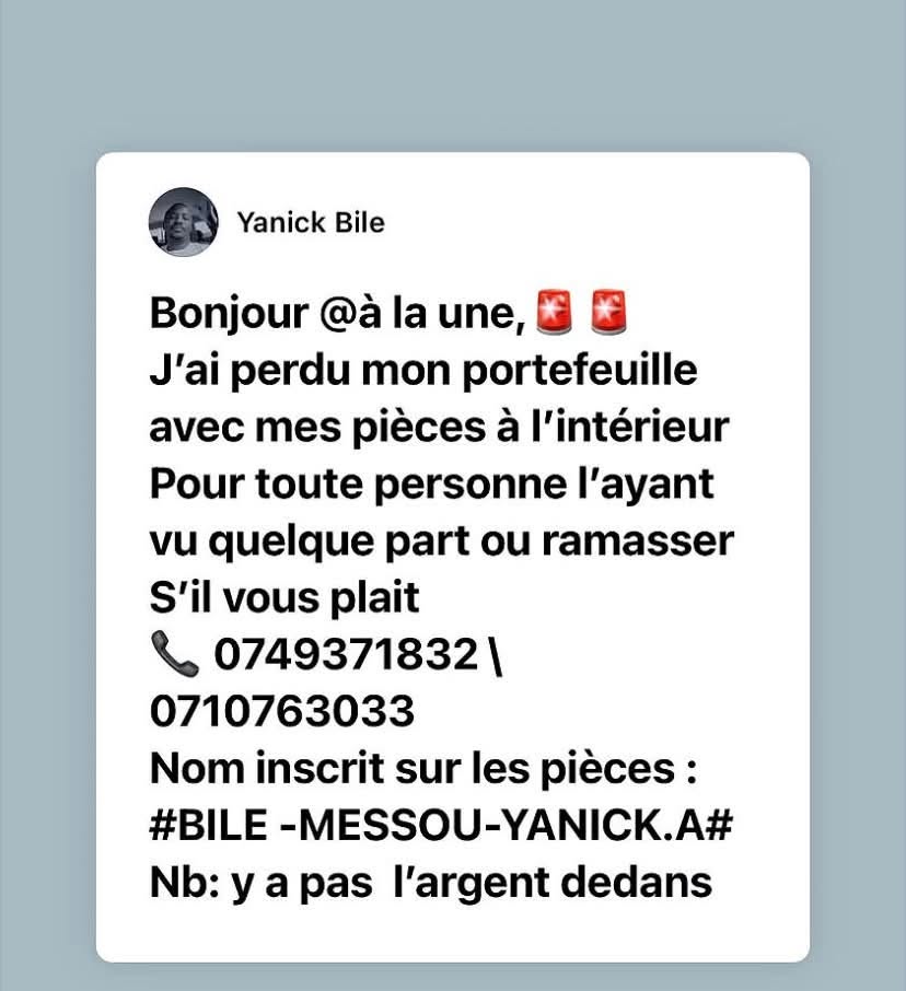 Lost wallet