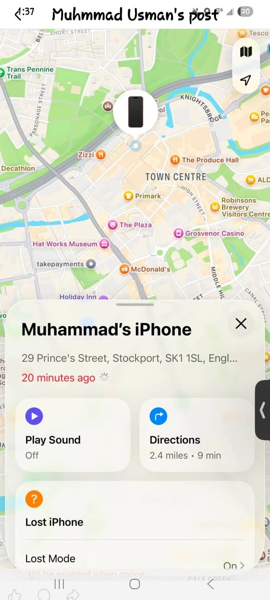 Lost Phone in Stockport