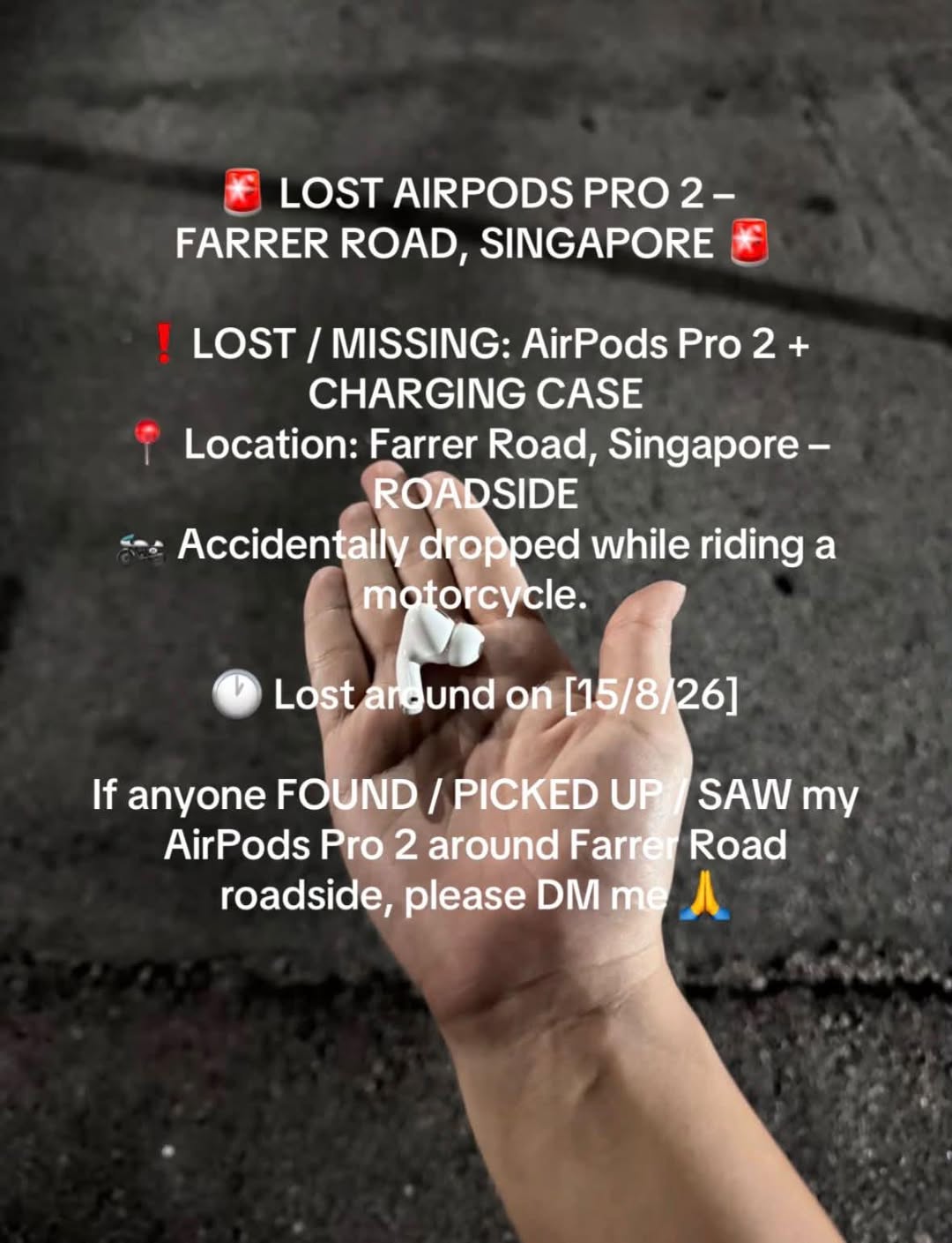Lost Airpods in Singapore