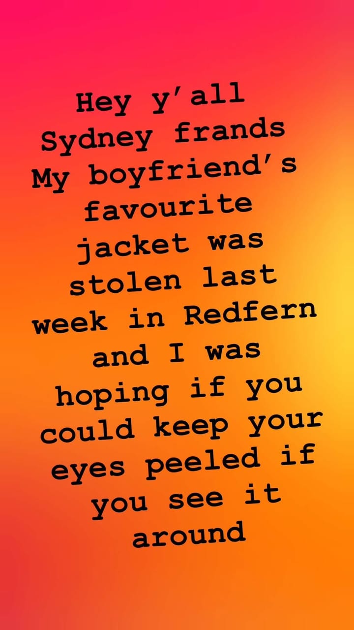 Lost Jacket in Sydney