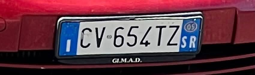 Lost License Plate in Giarre
