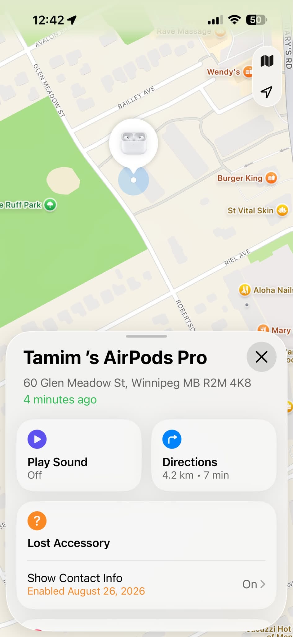 Lost Airpods in Winnipeg