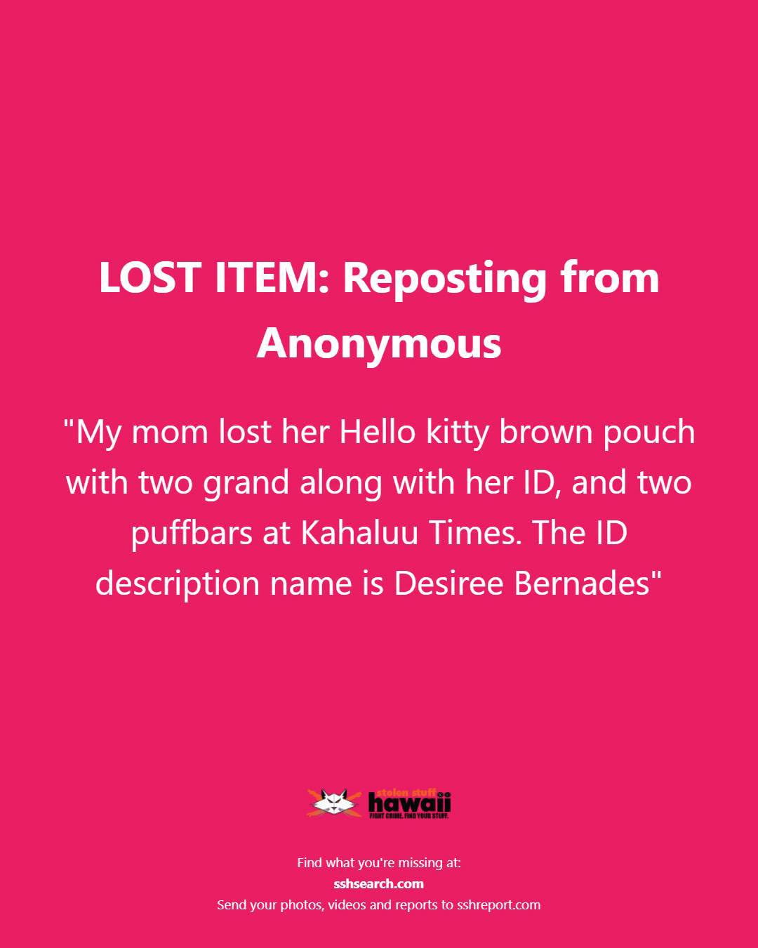 Lost pouch