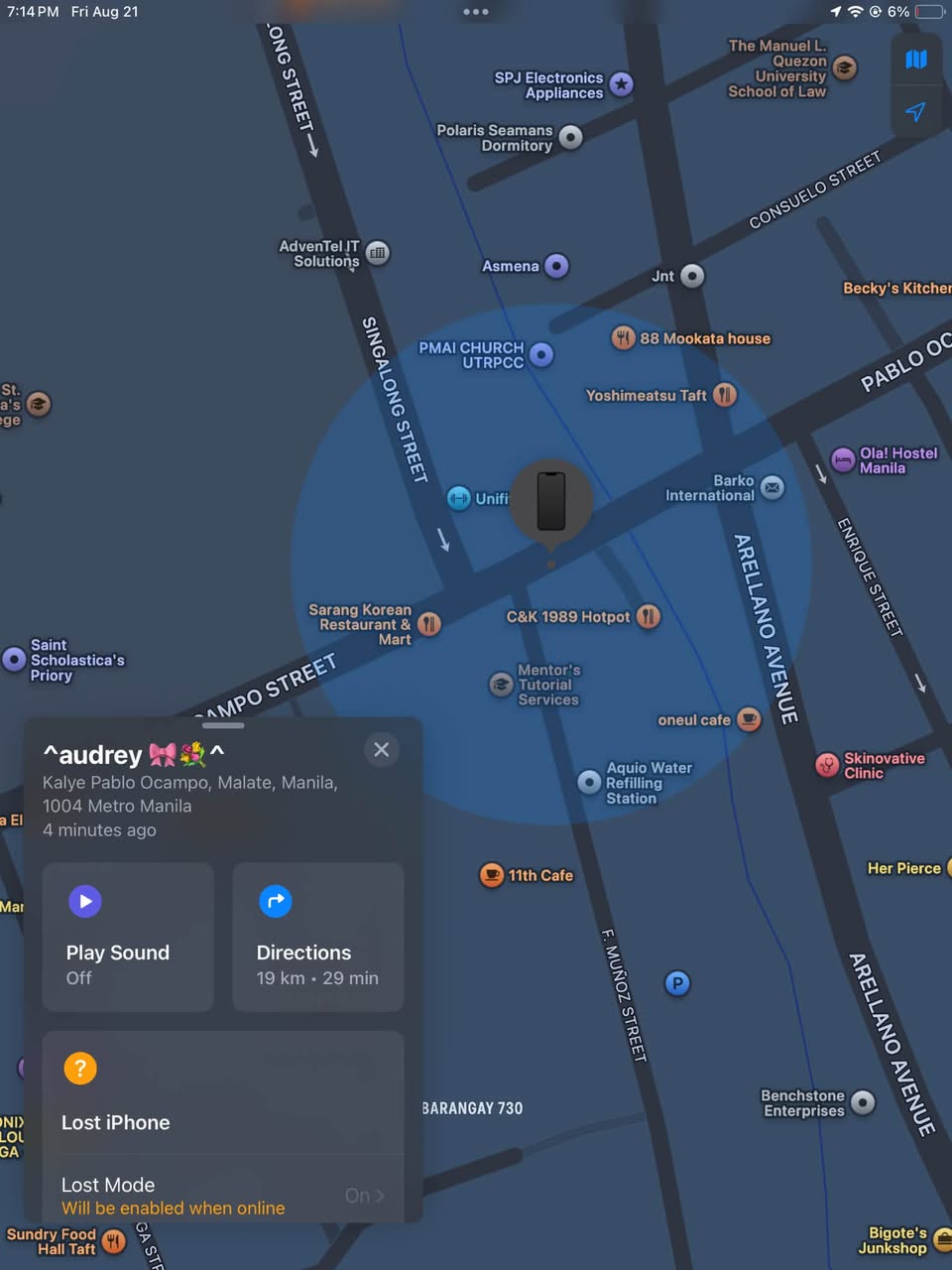 Lost Phone in Manila