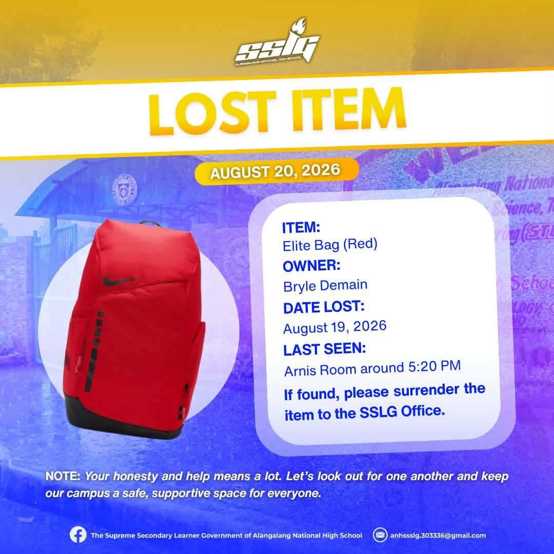 Lost Bag in Alangalang