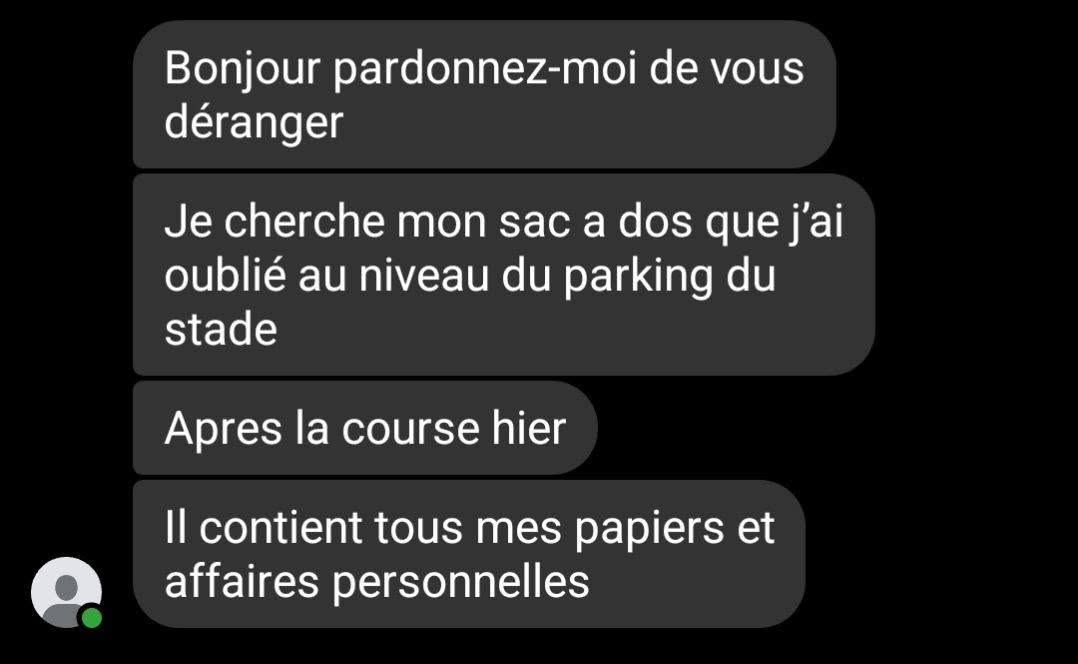 Lost Bag in Parking Du Stade