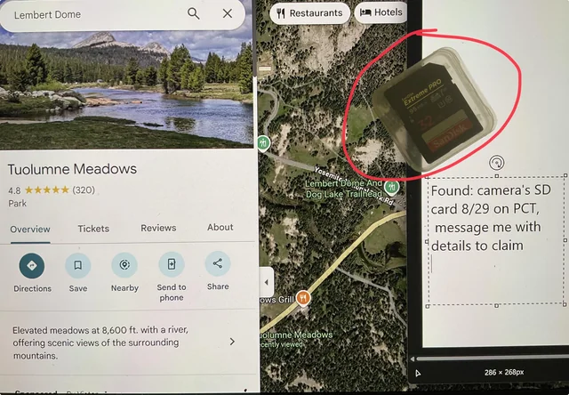 Found SD Card in Yosemite National Park