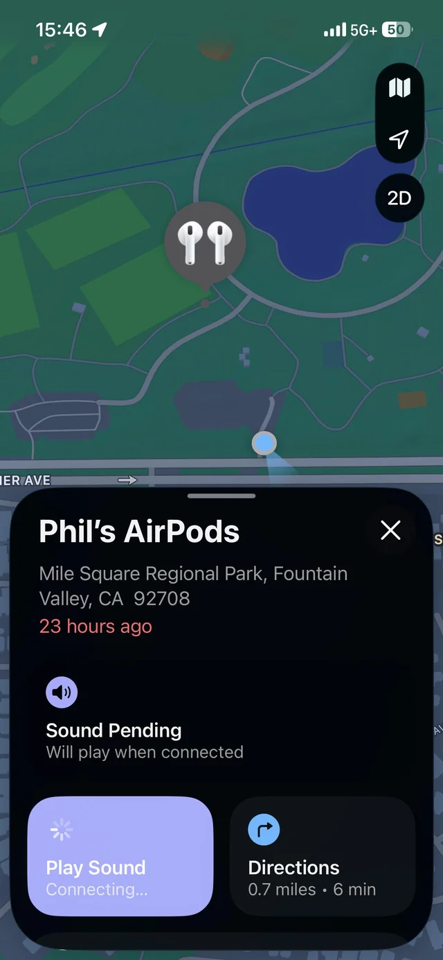Lost Airpods in Fountain Valley