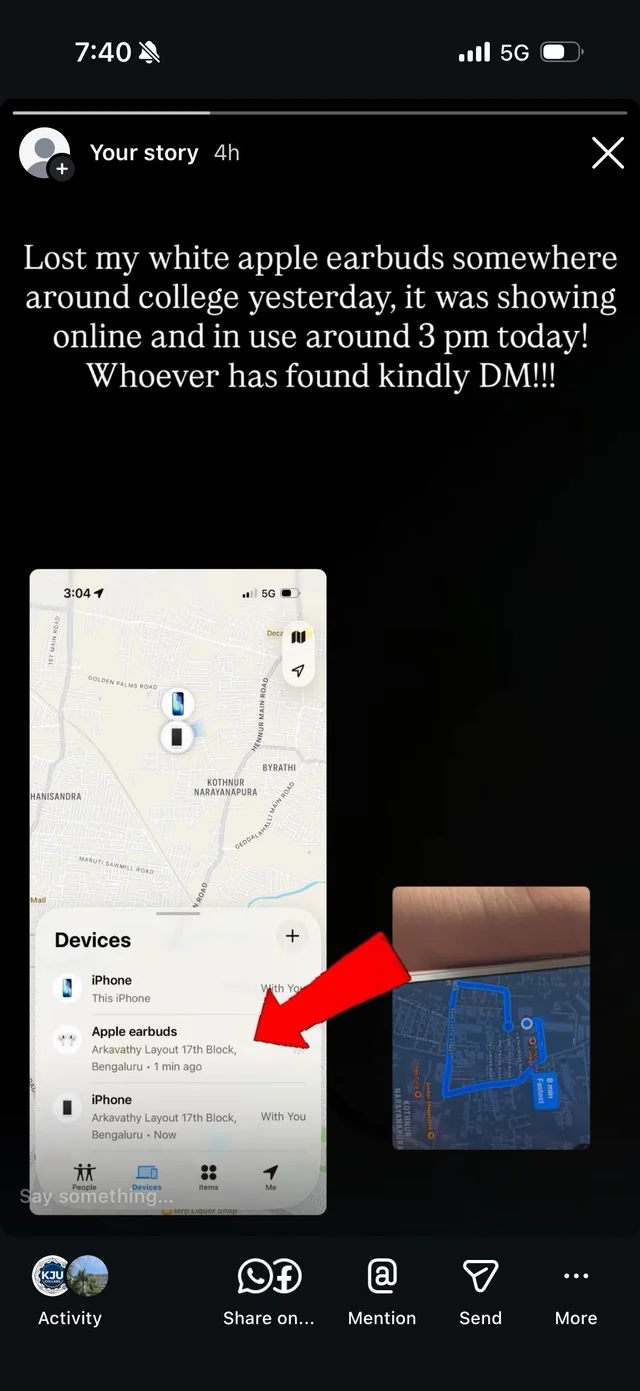 Lost Airpods in Bengaluru