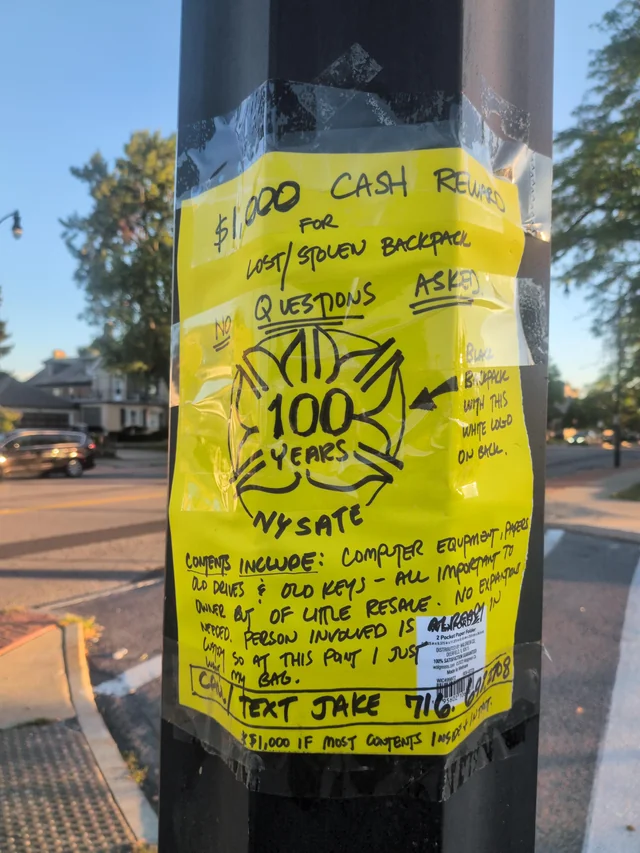Lost backpack