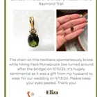 Lost Necklace in Pack Monadnock