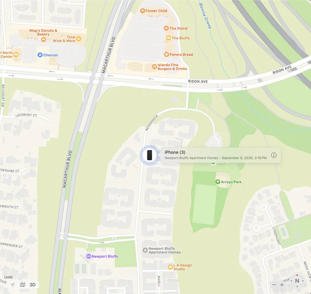 Lost Phone in Newport Beach